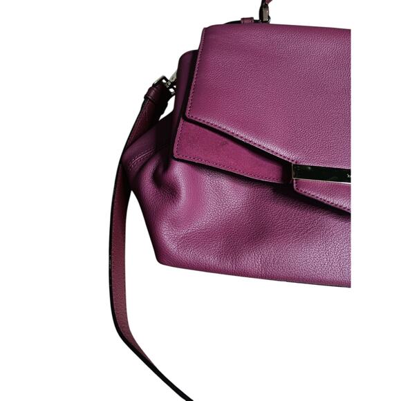 Kate Spade Purple Pebbled Leather Crossbody Satchel Bag Gold Hardware - Picture 15 of 16